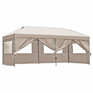 Whisen 10 x 20 Pop Up Canopy with Sidewalls, Outdoor Wedding Party Tent with Wheeled Bag - 1 of 4
