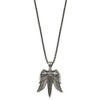 Black Bow Jewelry Stainless Steel Antique White Bronze-Plated & CZ Sword Necklace, 24 In - 2 of 4