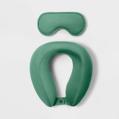 2pc Neck Pillow & Sleep Mask Set Olive Green - Open Story™️ : Target