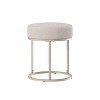 18" Swanson Backless Upholstered Metal Vanity Stool Bone White - Hillsdale Furniture: Round Padded Seat, Modern Design - 2 of 4