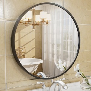 Apmir  Round High Quality Aluminum Alloy Framed French Cleat Mounted Wall Decor Bathroom Vanity Mirror - 1 of 4