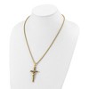 Chisel Stainless Steel Antiqued and Polished Yellow IP-plated INRI Crucifix Pendant Box Chain Necklace 22" - 4 of 4