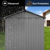 NicBex 6ftx8ft Outdoor Storage Sheds Metal Garden Sheds with Lockable Door and Window for Lawn, Garden, Patio, Gray - 4 of 4