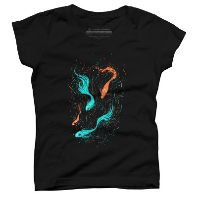 Girl's Design By Humans Neon Float By StevenToang T-Shirt