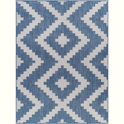 Mark & Day Squaw 5'3"x7' Rectangle Woven Indoor and Outdoor Area Rugs Navy/Off-White