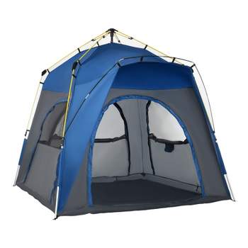 Outbound 8 Person 3 Season Lightweight Easy-up Dome Camping Tent With Room  Divider, Heavy Duty 600mm Coated Rainfly And Screened-in Front Porch - Blue  : Target
