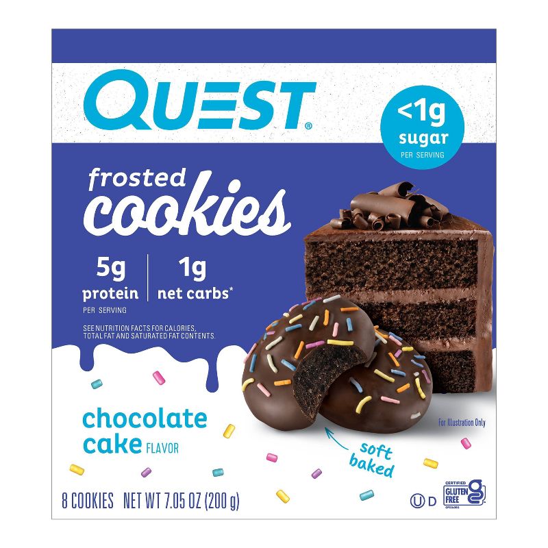 Quest Nutrition 5g Protein Frosted Cookie Snack - Chocolate Cake - 8ct, 1 of 12