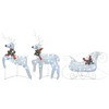 Aghana Digitals 60 LED Silver Lighted Reindeer & Sleigh Decor with Red Bow - Indoor/Outdoor - 2 of 4