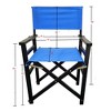 Sevobal Outdoor Portable Chairs 2 Piece Wooden Director Chair Set with Canvas Seat for Outdoor Patio Garden Balcony, Black, 23"*20"*36" - 3 of 4