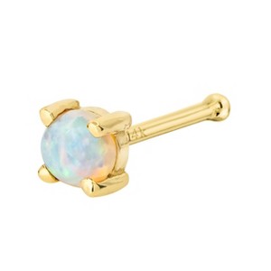 Jewelry Avalanche Natural Australian Opal Nose Stud 22G 14K Gold Nose Bone Nose Ring Stud - 1 of 4