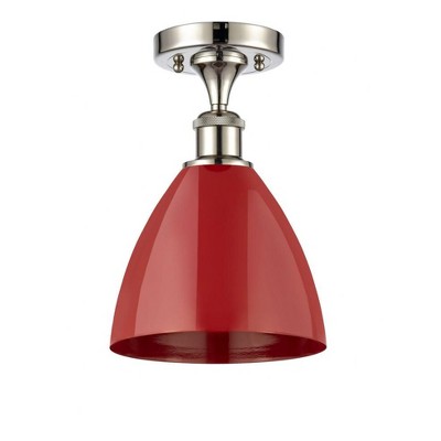 Plymouth Dome - 1 Light Semi-Flush Mount In Industrial Style-11.25 Inches Tall and 7.5 Inches Wide