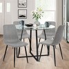 Hana + Bingo 5-Piece Round Clear Glass Dining Table Set with 4 Upholstered Chairs Black Legs - Maison Boucle - 2 of 4