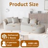 112" Curved Chenille Sectional Sofa,Oversized 4-Seater Cloud Couch with Deep Wide Seat & 4 Pillows for Living Room-Baofuwish - 4 of 4
