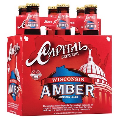 Capital Wisconsin Amber American Lager Beer - 6pk/12 fl oz Bottles