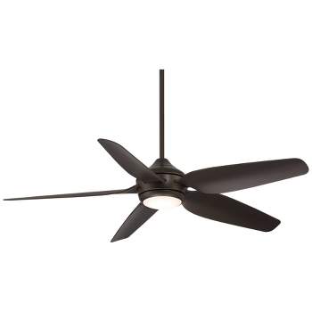 52" Casa Vieja Modern Industrial Indoor Outdoor Ceiling Fan with LED Light Remote Control Bronze Damp Rated for Patio Exterior House Home Porch Gazebo