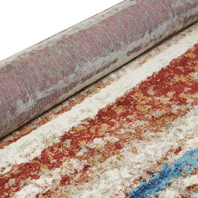 Passion Abstract 5' x 7' Easy-Care Synthetic Area Rug