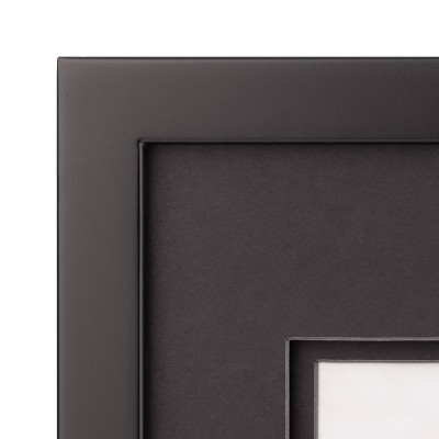 Gallery Solutions 8x10 Black Wood Frame with Double Mat