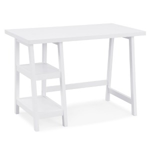 NicBex 42 Inch Home Office Writing Desk with 2 Open Shelves for Study Room,Bedroom and Office,White - 1 of 4