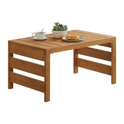 Barton Weather-Resistant Eucalyptus Wood Outdoor Coffee Table, Brown