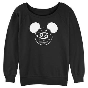 Junior's Women Mickey & Friends Cancer Silhouette Sweatshirt