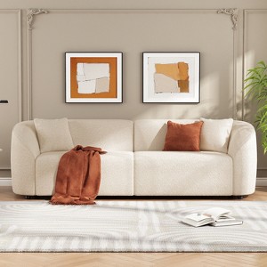 Christopher Knight Home Godwin 87.5" Modern Upholstered 3 Seater Curved Sofa - 1 of 4