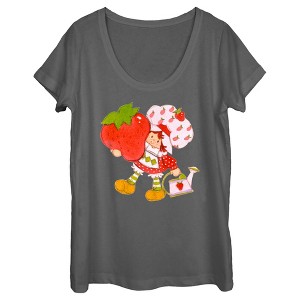 Women's Strawberry Shortcake Cute Berry Gardener Scoop Neck - 1 of 4