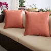 2pk Square Sunbrella Corded Indoor Outdoor Throw Pillows Coral - image 2 of 3