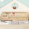 CAVINAS Twin/Full/Queen Size Modern Bed Frame with Safety Guardrails,Pine Wood Floor Bed for Kids Room,Playroom - 2 of 4