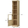 Narrow Bathroom Cabinet, 70 Inch Tall Storage Cabinet with Glass Door and 3 Open Shelves, Freestanding Slim Bathroom Storage Unit, for Home Office - 3 of 4