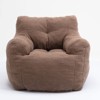 Angel Sar Soft Tufted Bean Bag Chairs, Medium Teddy Fabric Bean Bags with Arms, Coffee Brown - 4 of 4