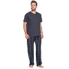 Ashford & Brooks Men's Woven Short Sleeve Jersey Top & Pajama Pants Set - 4 of 4