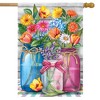 Spring Floral Jars Rustic House Flag 28" x 40" Briarwood Lane - 2 of 4