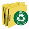 Smead 100% Recycled Fastener File Folder, 2 Fasteners, Reinforced 1/3-Cut Tab, Letter Size, Red, 50 per Box (12941) - 3 of 4