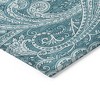 Turquoise And Ivory Paisley Washable Indoor Outdoor Area Rug - 4 of 4