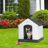 FDW 28/32/39 Inch Spacious Plastic Dog House Dog Kennel with Ventilated Roof Removable Tray - 2 of 4