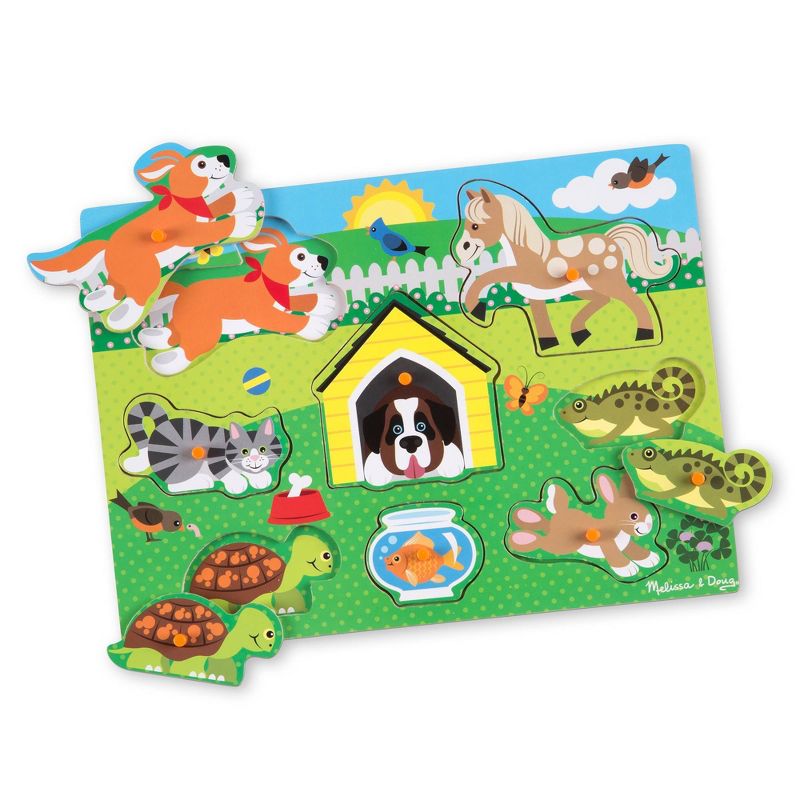 Melissa &#38; Doug World of Animals Wooden Peg Puzzles Set - Pets, Farm, and Safari 23pc, 4 of 10