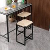 CENGHU Dining Chairs Set of 2, Black Bar Stool with Backrest, Counter Height PU Leather Upholstered Bar Chairs with Footrest - 2 of 4
