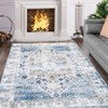 Non-Slip Machine Washable 2x3 Vintage Print Area Rug, Distressed Low Pile Entryway Doormat for Kitchen Bathroom Bedroom, Taupe - 2 of 4
