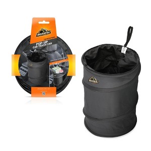 Armor All Car Trash Can, 3.3 Gallon Pop-Up Garbage Bin, Waterproof, Loop for Hanging, Velcro Base, Washable, Metal Frame, 12 Inch High x 9 Inch Wide - 1 of 4