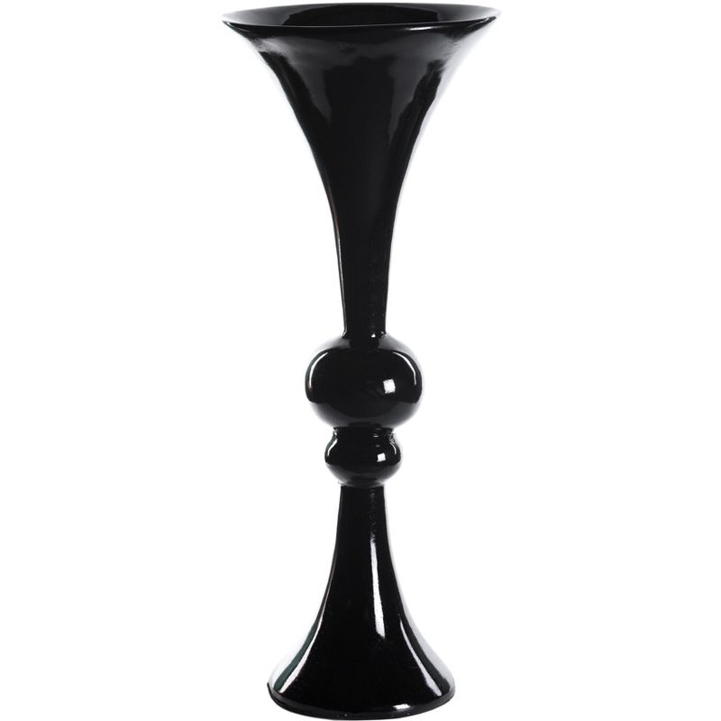 Uniquewise 24-inch Tall Black Modern Trumpet Vase: Decorative Wedding Centerpiece, Elegant Table Decor, Tall Floor Flower Vase, Home Decoration, 3 of 7