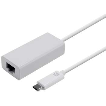 Monoprice USB-C to Gigabit Ethernet Adapter - White, Network Adapter, RJ45 - Select Series