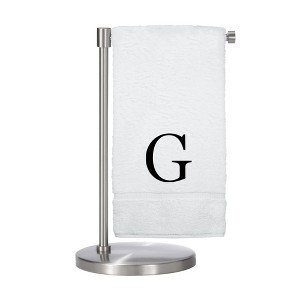 BC BARE COTTON Monogrammed Bath Towel, Personalized Gift, Set of 2 - White - Black Block - 1 of 4