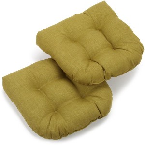Blazing Needles, 19-inch U-Shaped Outdoor Spun Polyester Tufted Dining Chair Cushion (Set of 2) - 1 of 1