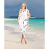 LA LEELA Women's Beach Wrap Bikini Swimwear Swim Cover Up Skirt Summer Wraps Beachwear Sarong Coverups Swimsuits for Women One Size White,Solid - 4 of 4