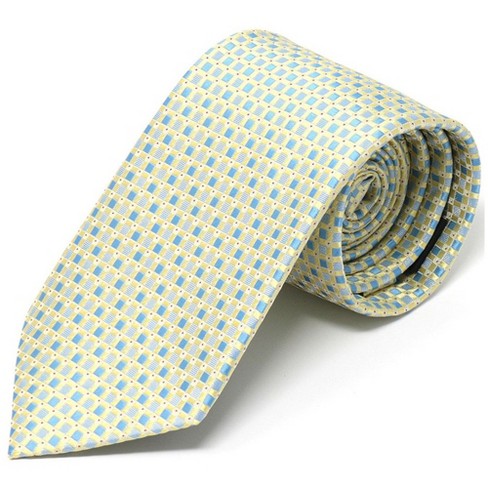 Thedappertie Men's Blue And Yellow Tiles Design Micro Fiber Poly Woven ...
