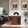 Whisen 30.25"L 2 in 1 Dog Crate with Padded Seat, End of Bed Bench Ottoman - 2 of 4