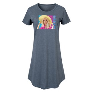 Women's Barbie Dream Graphic T-shirt Dress - Heather Blue - Medium - 1 of 4