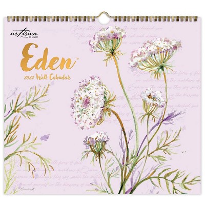 2022 Wall Calendar 12 Month Spiral 13.75"x12.4" Eden - Artisan by Lang