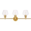 Elegant Lighting Gene 3 light Brass and Clear glass Wall sconce - 3 of 4