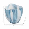 Modern Decorative Vase - Handcrafted Glass with Curved Silhouette - Decorative Accent for Home, Office, Bedroom, or Living Room Decor - Blue - 2 of 4